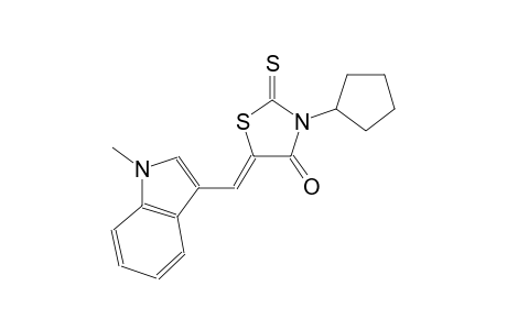 (5Z)-3-cyclopentyl-5-[(1-methyl-1H-indol-3-yl)methylene]-2-thioxo-1,3-thiazolidin-4-one