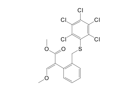 Benzeneacetic acid, alpha-(methoxymethylene)-2-[[(pentachlorophenyl)thio]methyl]-, methyl ester
