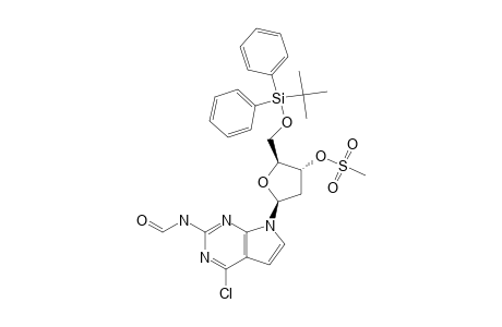 N-[4-CHLORO-7-[2-DEOXY-5-O-[(1,1-DIMETHYLETHYL)-DIPHENYLSILYL]-3-O-(METHYLSULFONYL)-BETA-D-ERYTHRO-PENTOFURANOSYL]-7H-PYRROLO-[2,3-D]-PYRIMIDIN-2-YL]-FORMAMIDE