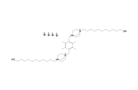 3,6-bis(1-undecanethiol-N'-11-dabco-N-methyl)-1,2,4,5-tetramethylbenzene tetrabromide