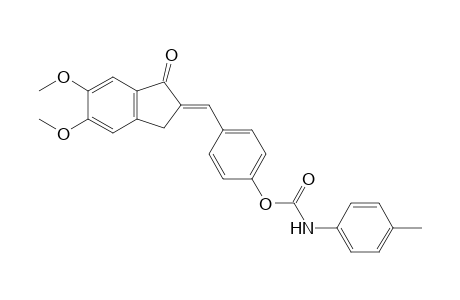 (E)-4-[(5,6-Dimethoxy-1-oxo-1,3-dihydro-2H-inden-2-ylidene)methyl]phenyl (4-methylphenyl) carbamate