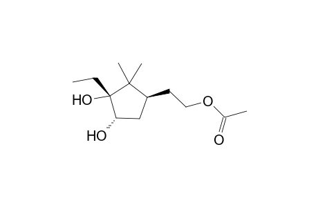 2-[(1S,3R,4S)-3-ethyl-2,2-dimethyl-3,4-bis(oxidanyl)cyclopentyl]ethyl ethanoate
