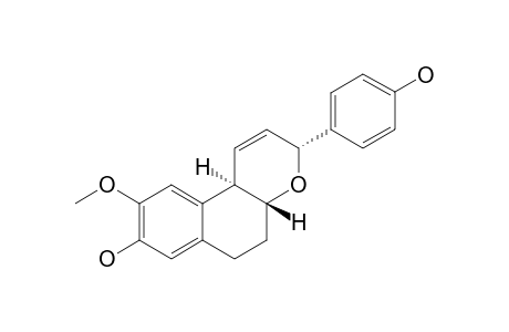 MUSELLARIN-E;REL-(3S,4AS,10BR)-3-(4'-HYDROXYPHENYL)-8-HYDROXY-9-METHOXY-4A,5,6,10B-TETRAHYDRO-3H-NAPHTHO-[2,1-B]-PYRAN