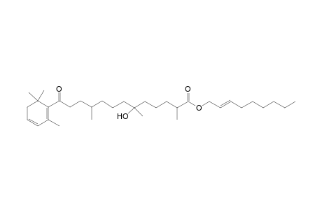 Sterterpenoic ester [n-non-2'-en-1'-yl 13-(15,19,19-trimethylcyclohex-14,16-dienyl)-2,6,10-trimethyltetradec-6-ol-13-on-1-oate]