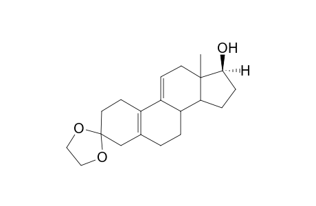 17-.beta.-Hydroxyestra-5(10),9(11)-dien-3-one 3-ethylene ketal