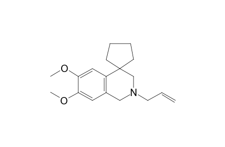 2-Allyl-6,7-dimethoxy-spiro[1,3-dihydroisoquinoline-4,1'-cyclopentane]