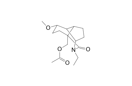 (1R*,4R*,7S*,8S*,9S*)-1-Acetoxymethyl-3-aza-3-ethyl-9-methoxymethyl-2-oxotricyclo[5.4.0.0(4,8)]undecane