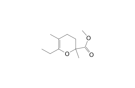 Methyl ester of 3,6-dimethyl-2-ethyl-1-oxacyclohex-2-ene-6-carbolic acid