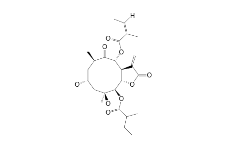 CARDIVIN-A;2,10-DIHYDROXY-5-OXO-6-ANGELOYLOXY-9-(2-METHYLBUTYLOXY)-GERMACRAN-8,12-OLIDE