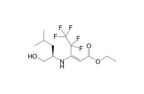 Ethyl 4,4,5,5,5-pentafluoro-3-[1'-(hydroxymethyl)-3'-methylbutyl)amino]-pent-2-enoate