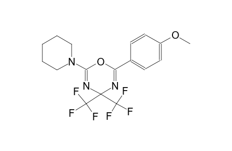 4H-1,3,5-oxadiazine, 2-(4-methoxyphenyl)-6-(1-piperidinyl)-4,4-bis(trifluoromethyl)-
