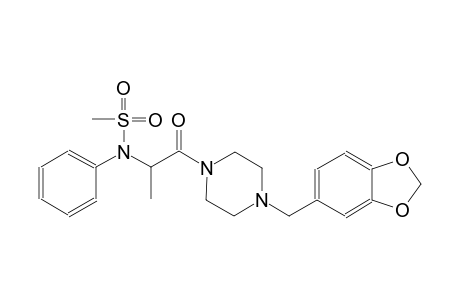 N-{2-[4-(1,3-benzodioxol-5-ylmethyl)-1-piperazinyl]-1-methyl-2-oxoethyl}-N-phenylmethanesulfonamide