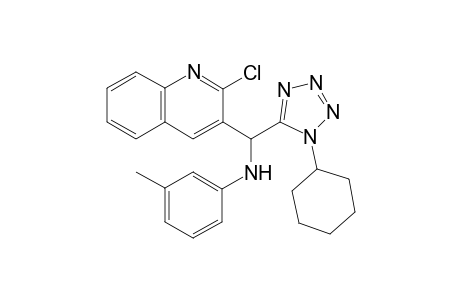 N-((2-chloroquinolin-3-yl)(1-cyclohexyl-1H-tetrazol-5-yl)methyl)-3-methylaniline