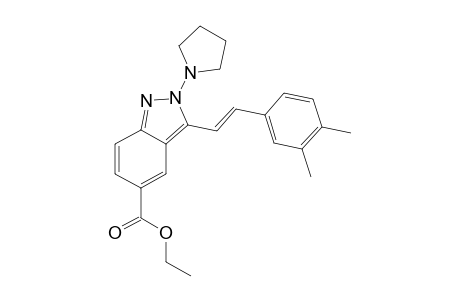 (E)-ethyl-3-(3,4-dimethylstyryl)-2-(pyrrolidin-1-yl)-2H-indazole-5-carboxylate