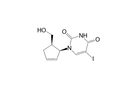 1-[(1S,5R)-5-(hydroxymethyl)-1-cyclopent-2-enyl]-5-iodopyrimidine-2,4-dione