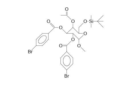 Methyl 4-O-acetyl-2,3-bis(O-[4-bromo-benzoyl])-6-O-(T-butyl-dimethylsilyl).alpha.-D-galactopyranoside