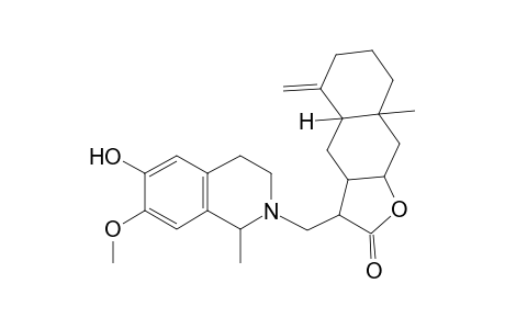 3-[(6-hydroxy-7-methoxy-1-methyl-3,4-dihydro-1H-isoquinolin-2-yl)methyl]-8a-methyl-5-methylene-3a,4,4a,6,7,8,9,9a-octahydro-3H-benzo[f]benzofuran-2-one