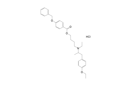 p-(BENZYLOXY)BENZOIC ACID, 4-[(p-ETHOXY-alpha-METHYLPHENETHYL)ETHYLAMINO]BUTYL ESTER, HYDROCHLORIDE