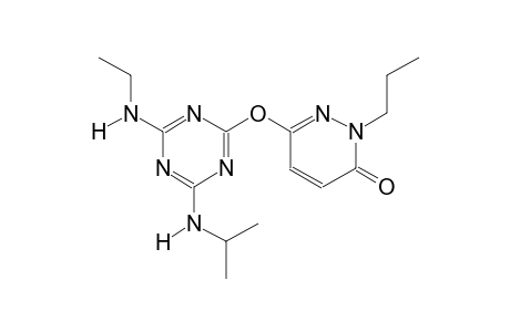 3(2H)-pyridazinone, 6-[[4-(ethylamino)-6-[(1-methylethyl)amino]-1,3,5-triazin-2-yl]oxy]-2-propyl-