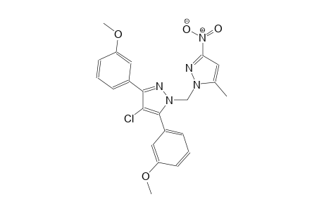 4-chloro-3,5-bis(3-methoxyphenyl)-1-[(5-methyl-3-nitro-1H-pyrazol-1-yl)methyl]-1H-pyrazole