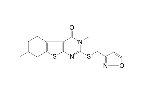 2-(isoxazol-3-ylmethylsulfanyl)-3,7-dimethyl-5,6,7,8-tetrahydro-3H-benzo[4,5]thieno[2,3-d]pyrimidin-4-one
