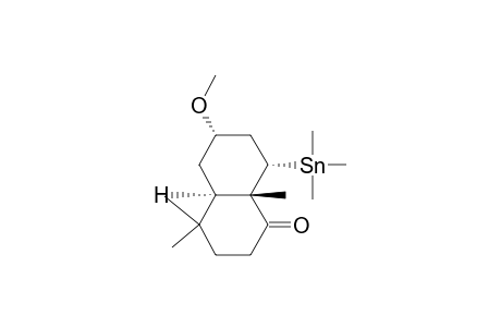 1(2H)-Naphthalenone, octahydro-6-methoxy-4,4,8a-trimethyl-8-(trimethylstannyl)-, (4a.alpha.,6.alpha.,8.alpha.,8a.beta.)-(.+-.)-