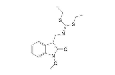 S,S-Diethyl 1-methoxy-2,3-dihydro-3-(aminomethyl)-2-oxoindole-iminodithioate