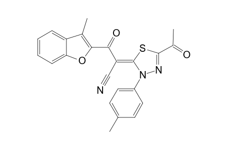 2-(5-acetyl-3-p-tolyl-1,3,4-thiadiazol-2(3H)-ylidene)-3-(3-methylbenzofuran-2-yl)-3-oxopropanenitrile