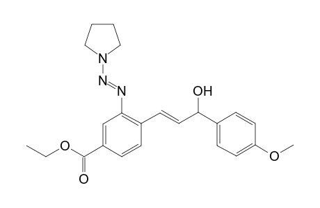 Ethyl 4-((E)-3-hydroxy-3-(4-methoxyphenyl)prop-1-enyl)-3-((E)-pyrrolidin-1-yldiazenyl)benzoate