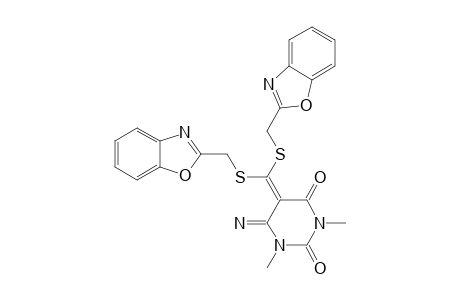 5-[BIS-[(BENZO-[D]-OXAZOL-2'-YL)-METHYLTHIO]-METHYLENE]-DIHYDRO-6-IMINO-1,3-DIMETHYL-PYRIMIDINE-2,4(1H,3H)-DIONE