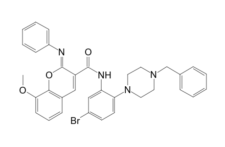 N-(2-(4-Benzylpiperazin-1-yl)-5-bromophenyl)-8-methoxy-2-(phenylimino)-2H-chromene-3-carboxamide