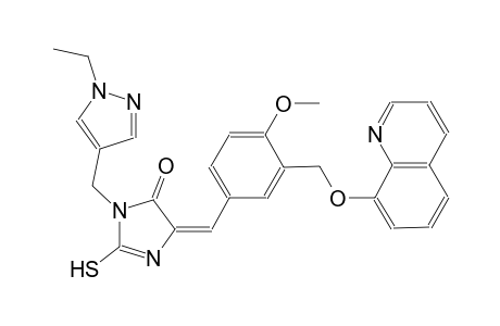 4H-imidazol-4-one, 3-[(1-ethyl-1H-pyrazol-4-yl)methyl]-3,5-dihydro-2-mercapto-5-[[4-methoxy-3-[(8-quinolinyloxy)methyl]phenyl]methylene]-, (5E)-