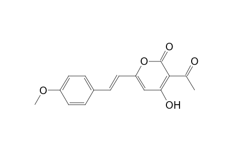 2H-Pyran-2-one, 3-acetyl-4-hydroxy-6-[2-(4-methoxyphenyl)ethenyl]-, (E)-
