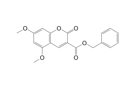 (phenylmethyl) 5,7-dimethoxy-2-oxidanylidene-chromene-3-carboxylate