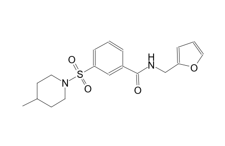 benzamide, N-(2-furanylmethyl)-3-[(4-methyl-1-piperidinyl)sulfonyl]-