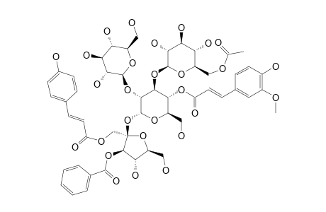 FALLAXOSE-D;1-O-PARA-COUMAROYL-(3-O-BENZOYL)-BETA-D-FRUCTOFURANOSYL-(2->1)-[BETA-D-GLUCOPYRANOSYL-(1->2)]-[6-O-ACETYL-BETA-D-GLUCOPYRANOSYL-(1->3)]