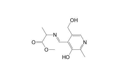 DL-Alanine, N-[[3-hydroxy-5-(hydroxymethyl)-2-methyl-4-pyridinyl]methylene]-, methyl ester, (E)-