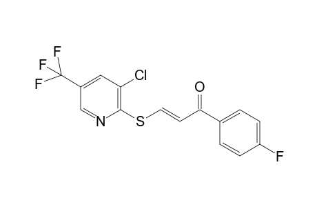 (2E)-3-([3-Chloro-5-(trifluoromethyl)-2-pyridinyl]sulfanyl)-1-(4-fluorophenyl)-2-propen-1-one