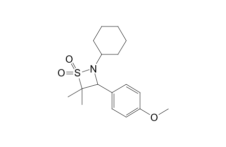 2-cyclohexyl-3-(4-methoxyphenyl)-4,4-dimethyl-1,2-thiazetidine 1,1-dioxide