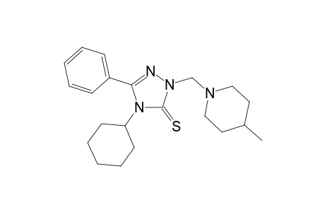 3H-1,2,4-Triazole-3-thione, 4-cyclohexyl-2,4-dihydro-2-[(4-methyl-1-piperidinyl)methyl]-5-phenyl-