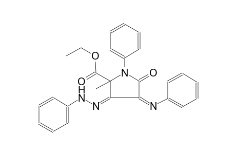 2-pyrrolidinecarboxylic acid, 2-methyl-5-oxo-1-phenyl-3-(phenylhydrazono)-4-(phenylimino)-, ethyl ester, (3E,4Z)-