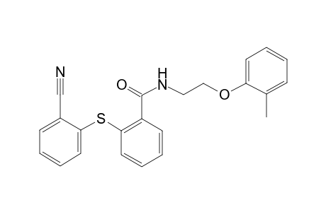 2-(2-cyanophenyl)sulfanyl-N-[2-(2-methylphenoxy)ethyl]benzamide