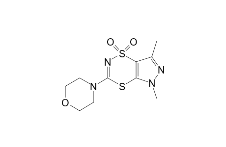 1,3-dimethyl-6-morpholinopyrazolo[3,4-e][1,4,2]dithiazine, 4,4-dioxide
