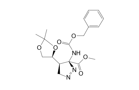 Methyl (3R,4R,4'S)-(-)-3-N-benzyloxycarbonylamino-4-(2',2'-dimethyl-1',3'-dioxolan-4'-yl)-1-pyrazoline-3-carboxylate
