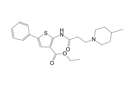3-thiophenecarboxylic acid, 2-[[3-(4-methyl-1-piperidinyl)-1-oxopropyl]amino]-5-phenyl-, ethyl ester