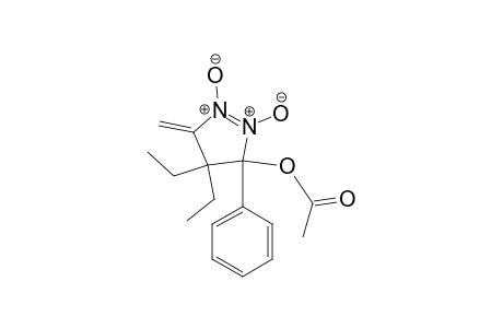 3H-Pyrazol-3-ol, 4,4-diethyl-4,5-dihydro-5-methylene-3-phenyl-, acetate (ester), 1,2-dioxide