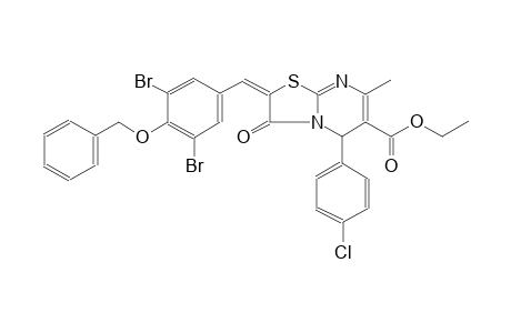 ethyl (2E)-2-[4-(benzyloxy)-3,5-dibromobenzylidene]-5-(4-chlorophenyl)-7-methyl-3-oxo-2,3-dihydro-5H-[1,3]thiazolo[3,2-a]pyrimidine-6-carboxylate