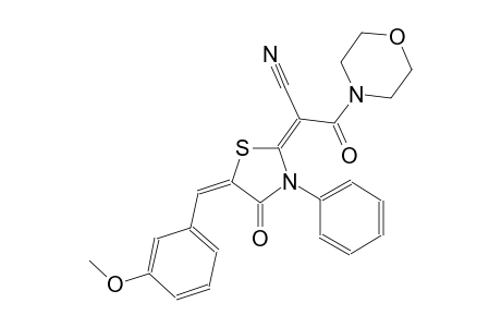 (2E)-2-[(5E)-5-(3-methoxybenzylidene)-4-oxo-3-phenyl-1,3-thiazolidin-2-ylidene]-3-(4-morpholinyl)-3-oxopropanenitrile