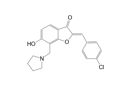3(2H)-benzofuranone, 2-[(4-chlorophenyl)methylene]-6-hydroxy-7-(1-pyrrolidinylmethyl)-, (2Z)-