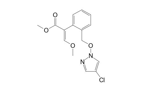 Benzeneacetic acid, 2-[[(4-chloro-1H-pyrazol-1-yl)oxy]methyl]-alpha-(methoxymethylene)-, methyl ester